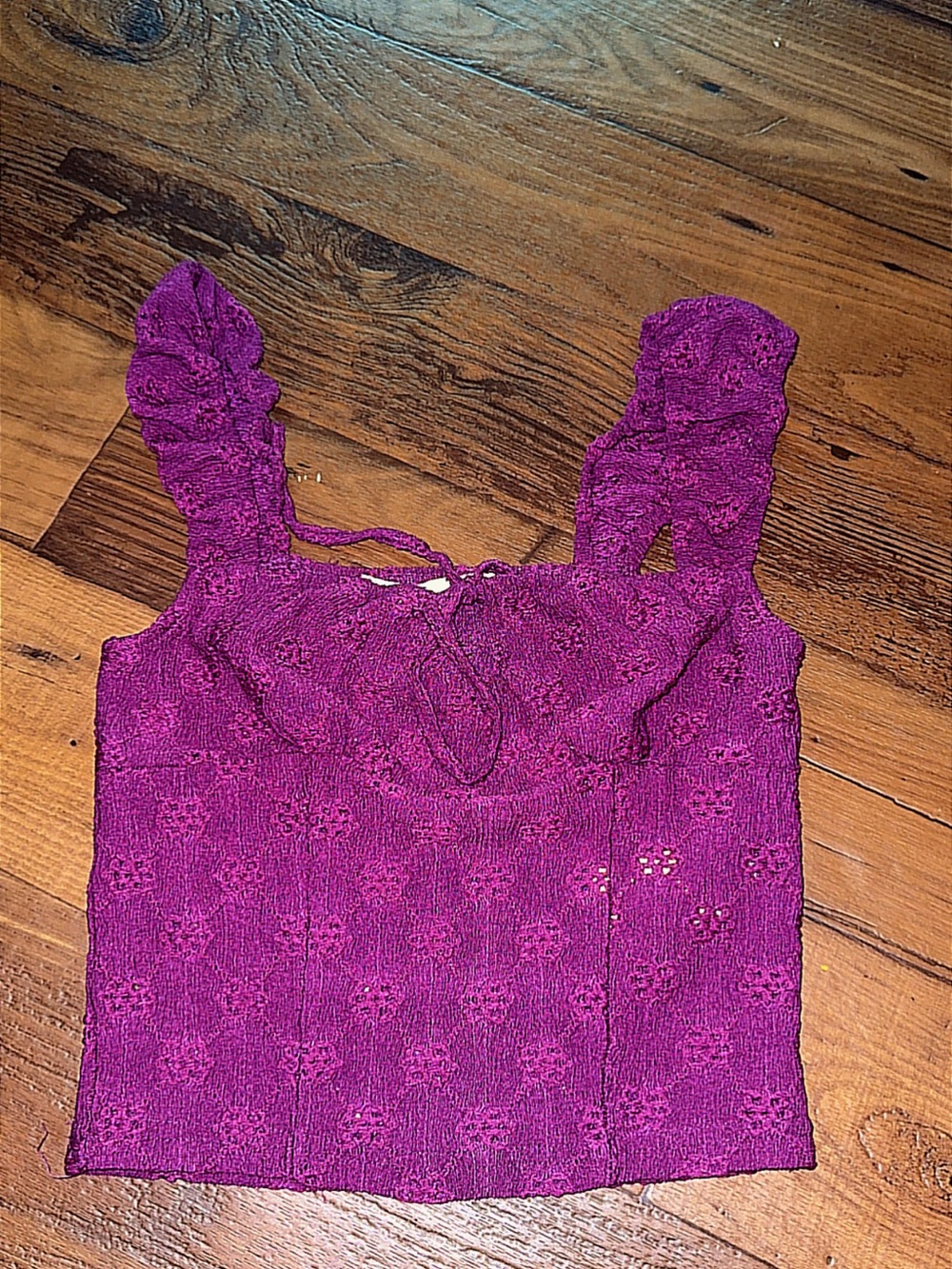 Pristine Kimchi Blue Anais Purple Eyelet Top Size: Small - Picture 5 of 10